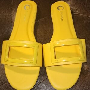 Clair Tru Comfort Foam Slide Low Block Heel Sandals